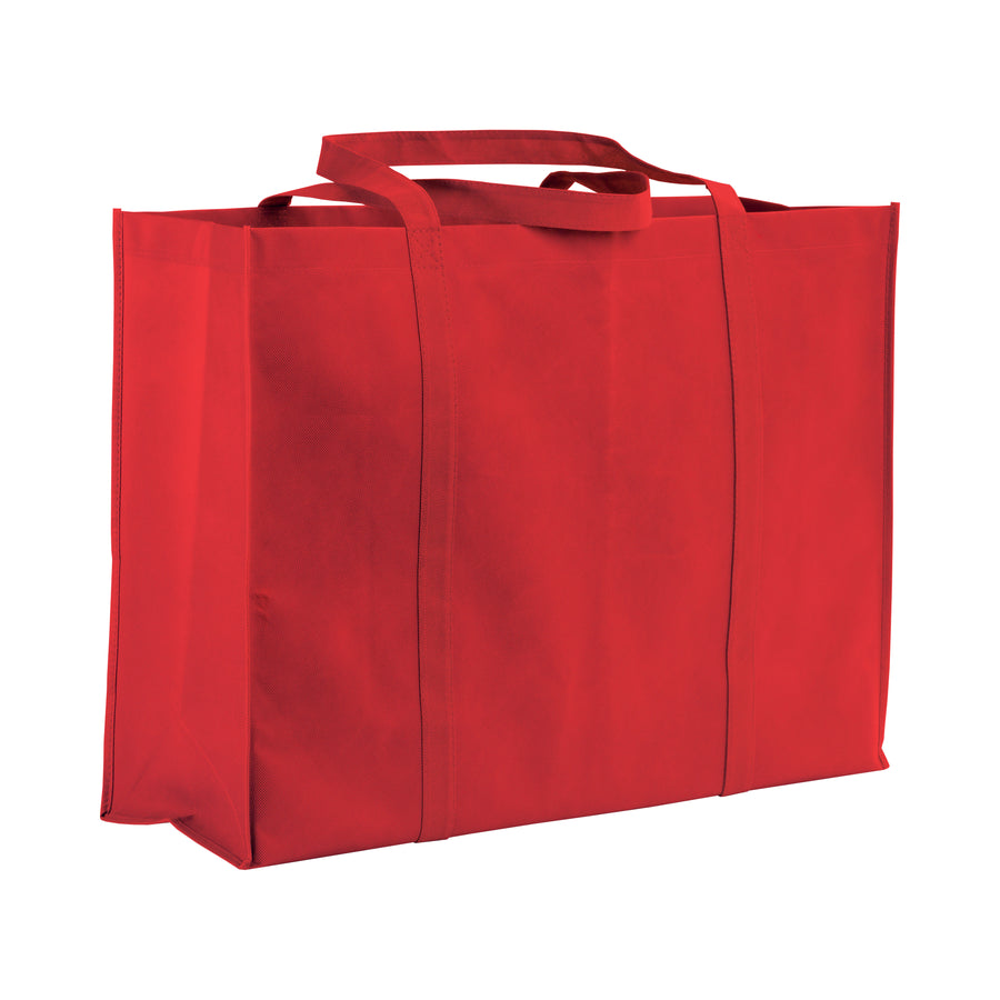 G18106 Shopper maxi con soffietto in TNT 100 gr/m² cucito, manici lunghi