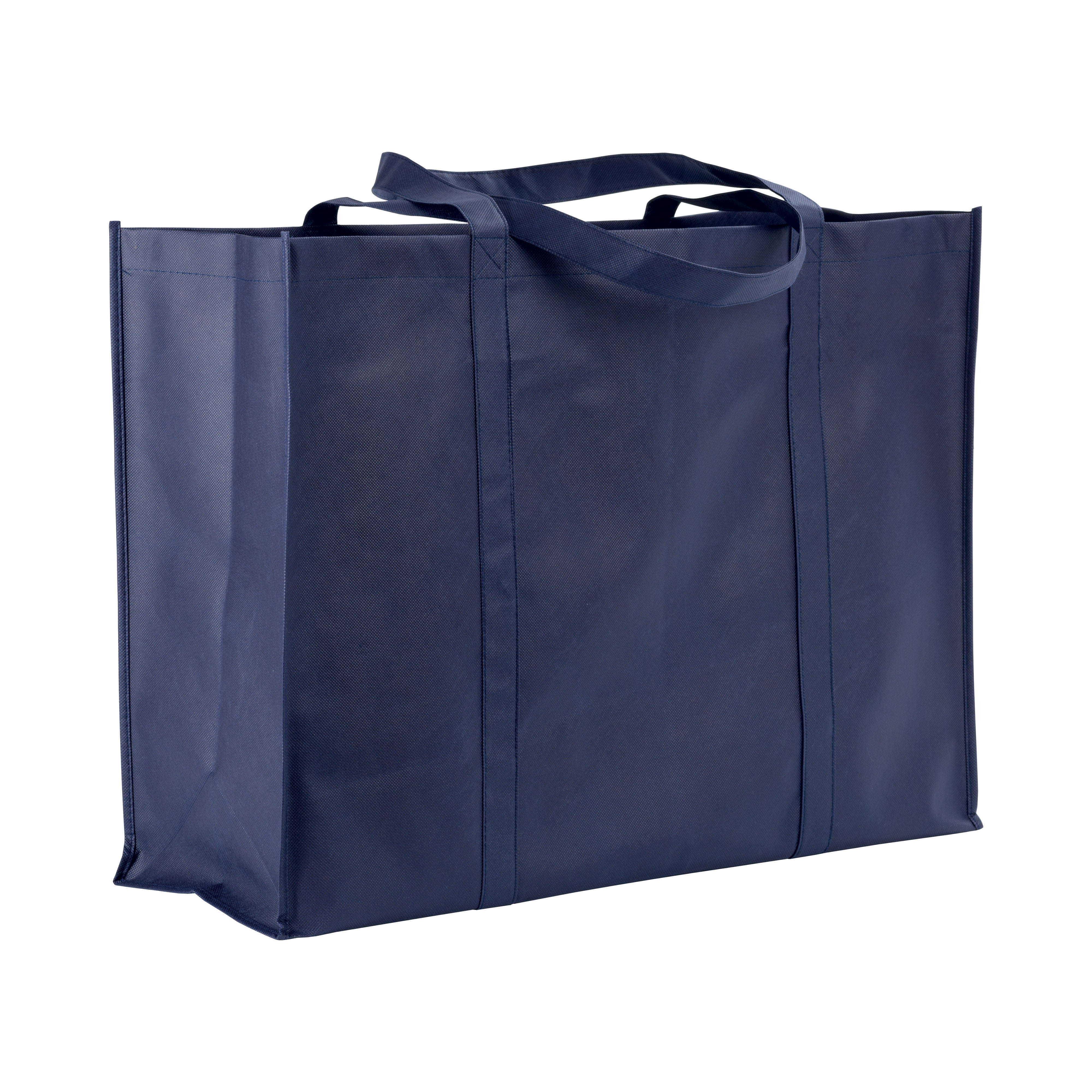 G18106 Shopper maxi con soffietto in TNT 100 gr/m² cucito, manici lunghi