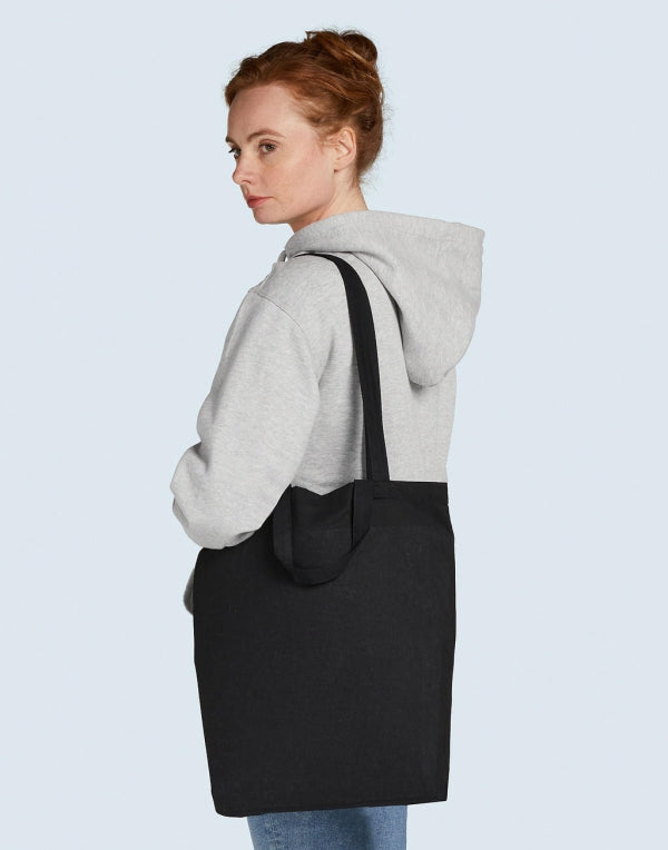 G384210 - Shopper a soffietto con doppi manici