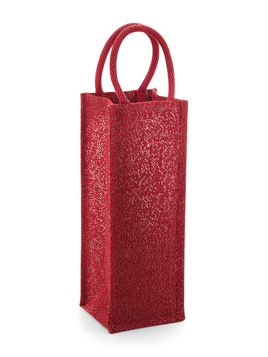 GW433 Shimmer Jute Bottle Bag