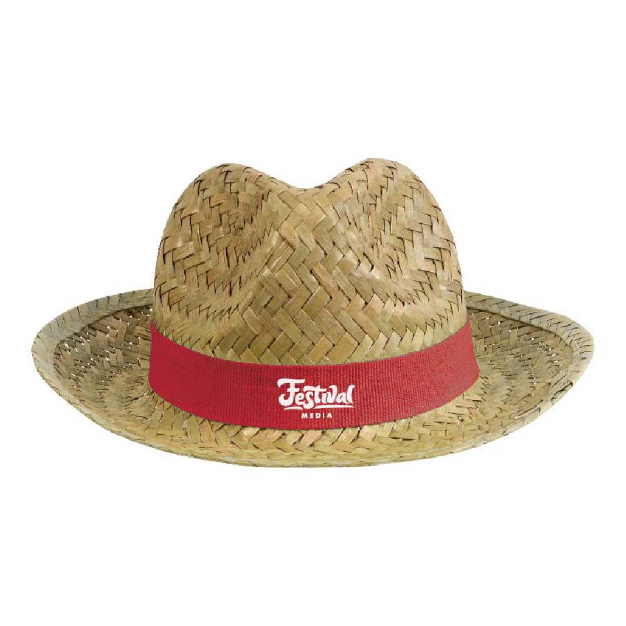 G19301 Cappello in paglia con fascia elastica 2,5 cm applicabile e personalizzabile