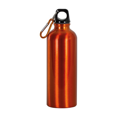 G12426 Borraccia in alluminio (500ml), con tappo in plastica e moschettone