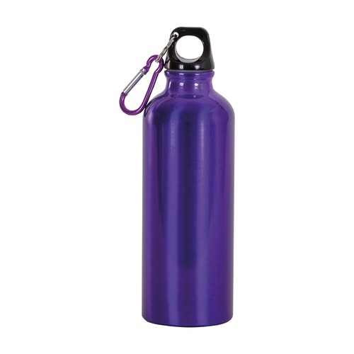G12426 Borraccia in alluminio (500ml), con tappo in plastica e moschettone