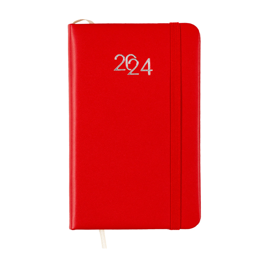 G24748 Agenda tascabile settimanale 2024 con copertina in PU con elastico