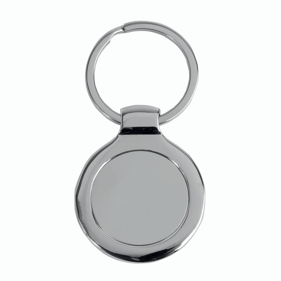 G16908 Portachiavi in metallo tondo, adatto anche a logo resina