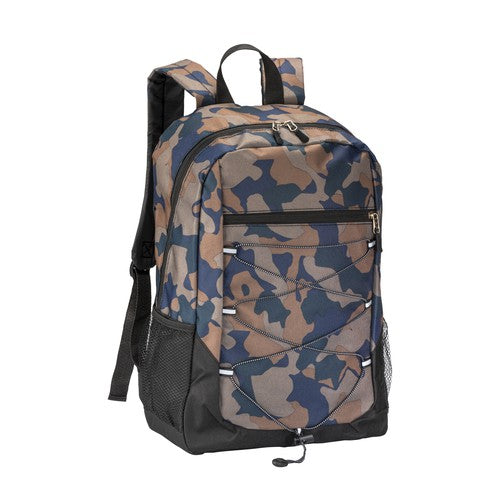 G18133 Zaino in poliestere 600D con 4 tasche di cui 2 laterali retinate
