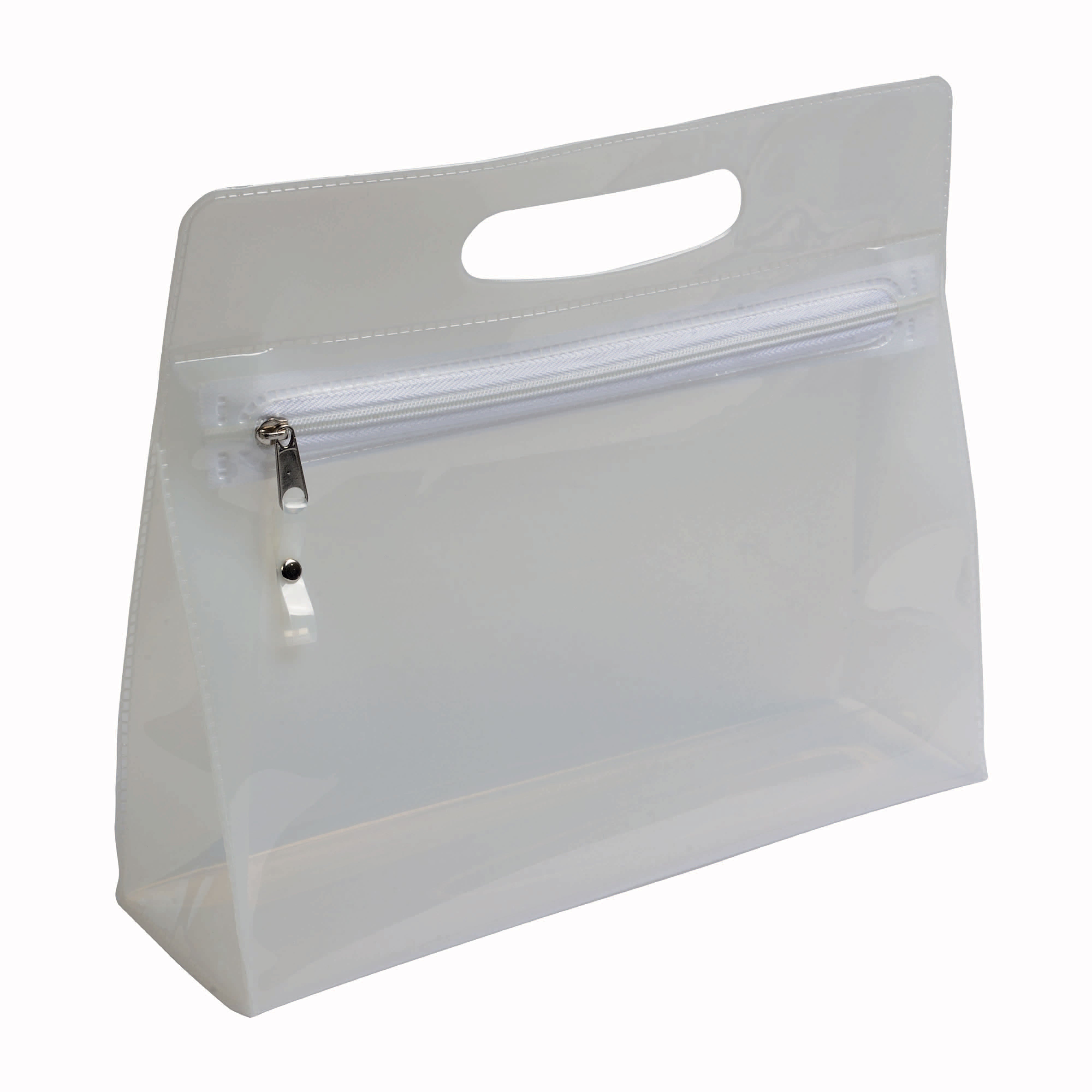 G18141 Beauty in PVC trasparente con chiusura a zip e maniglia