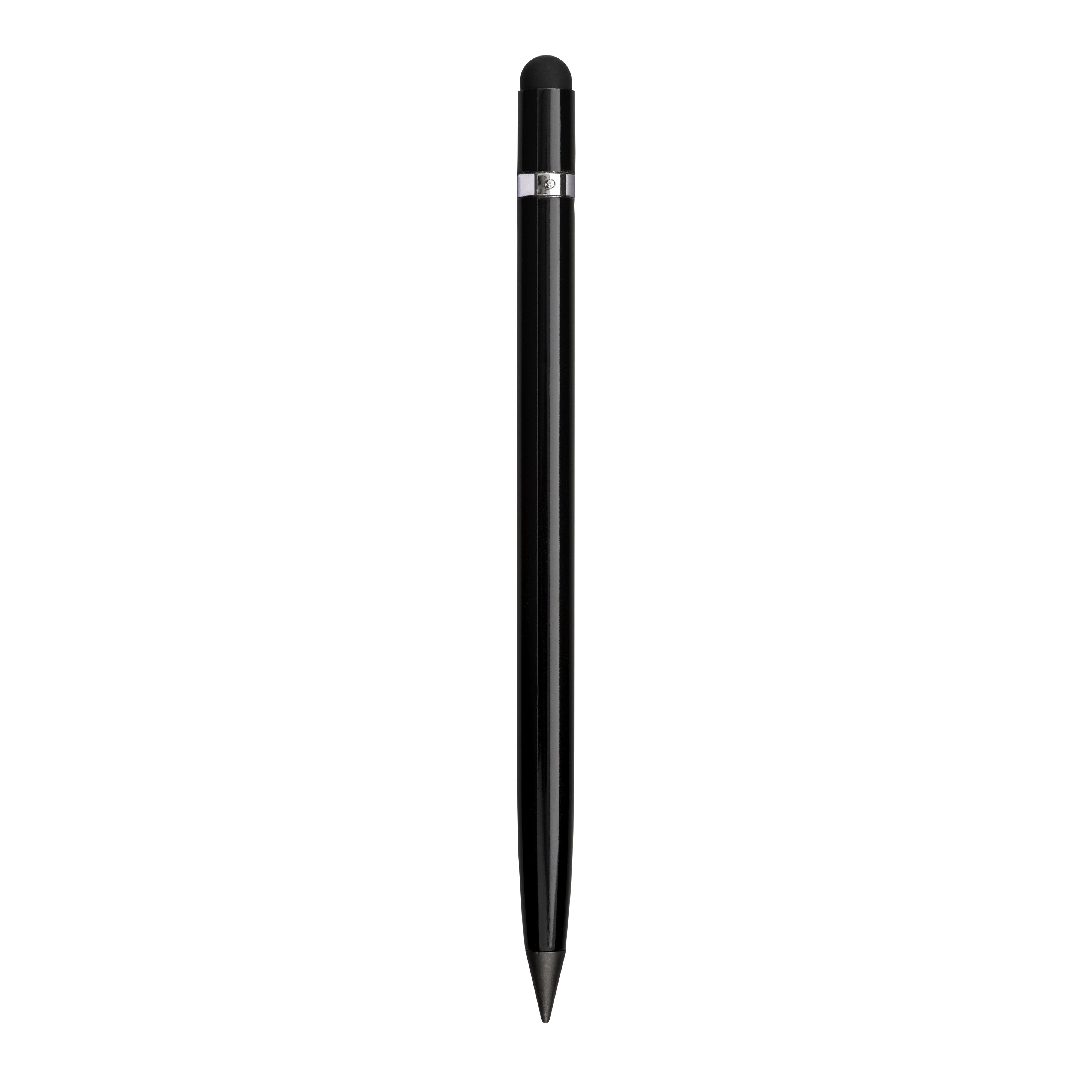 G24806 Penna in alluminio senza inchiostro, con gommino per touch screen e gomma