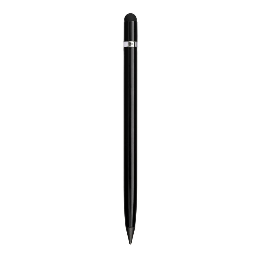 G24806 Penna in alluminio senza inchiostro, con gommino per touch screen e gomma