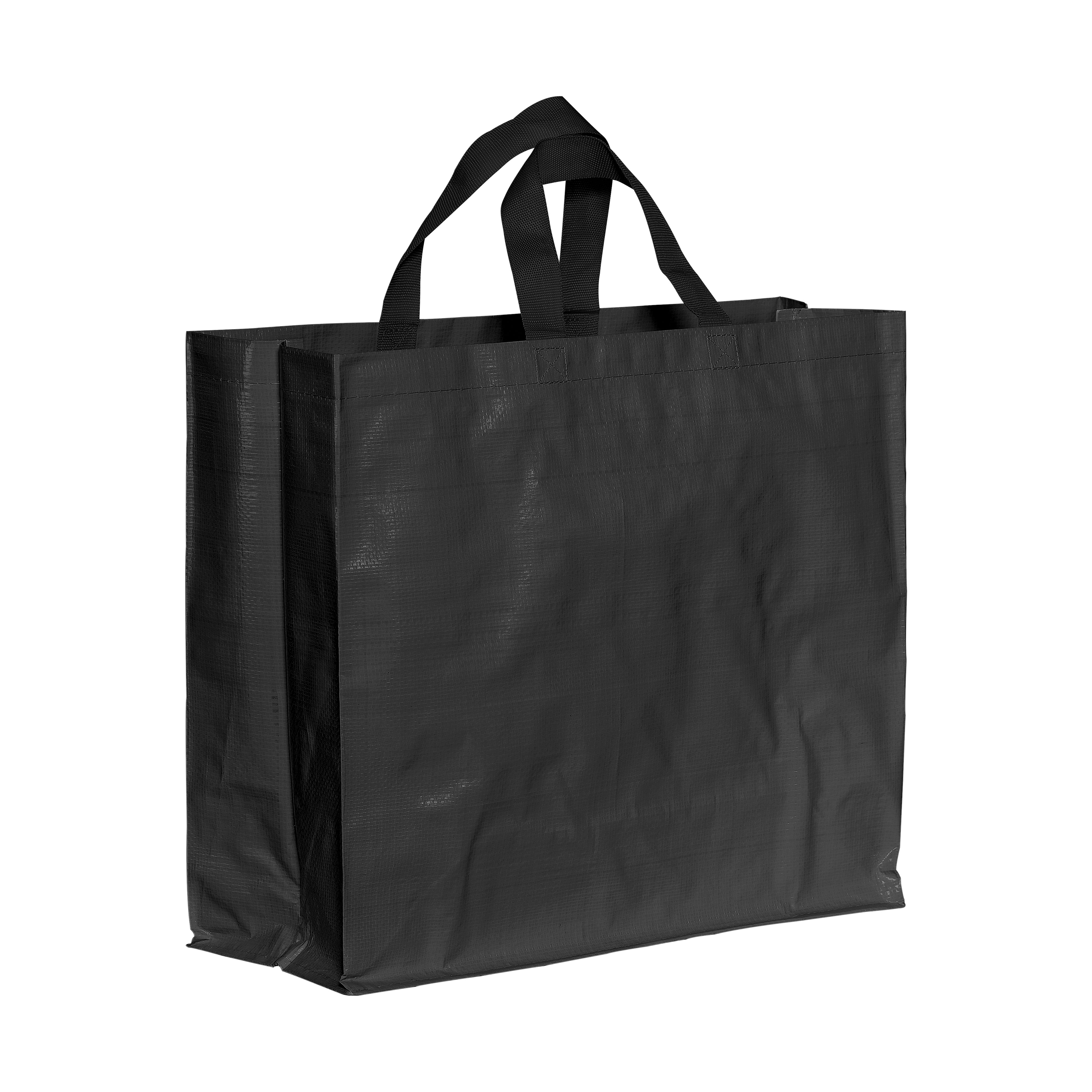G23135 Shopper in PP  riciclato laminato 120 gr/m², manici corti e soffietto