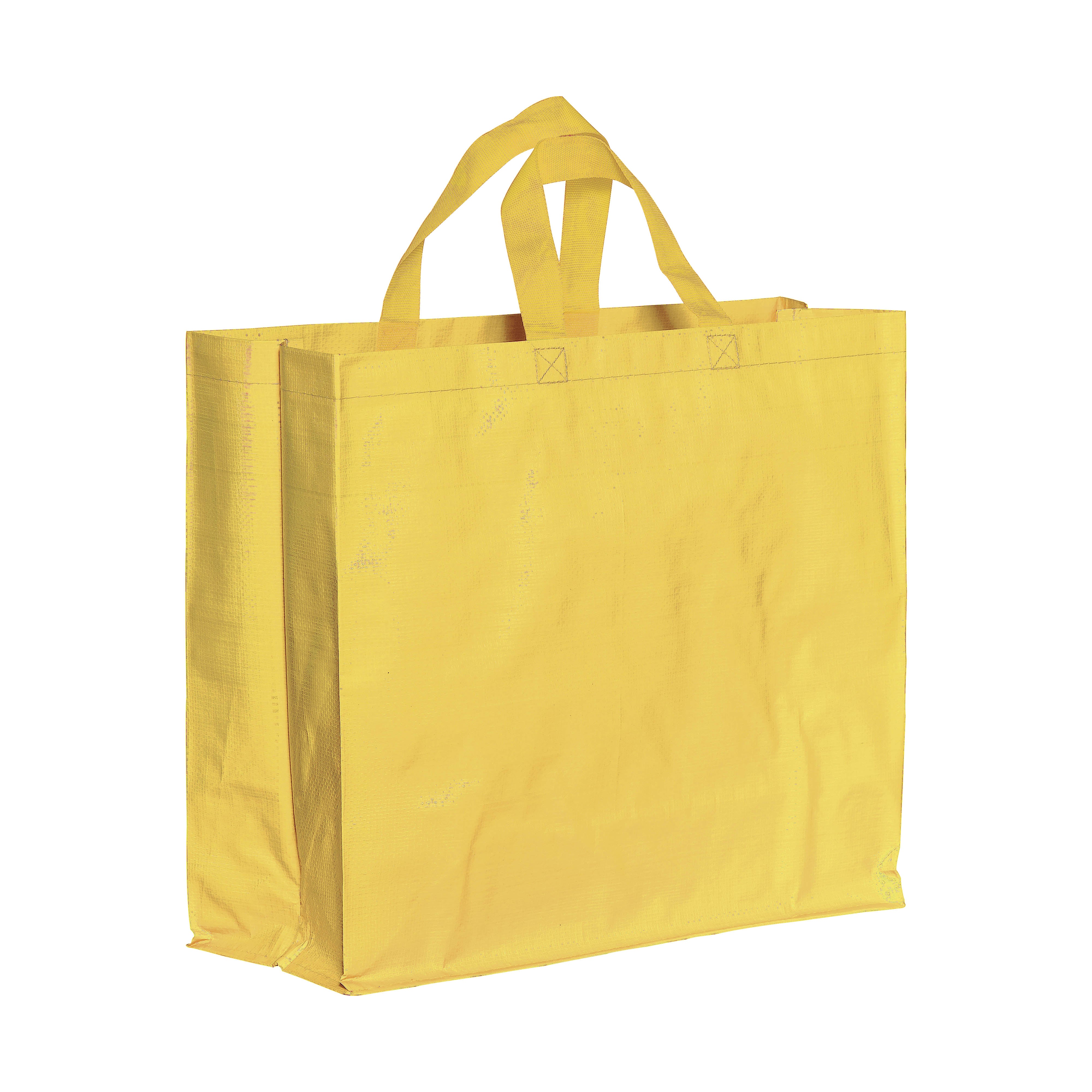 G23135 Shopper in PP  riciclato laminato 120 gr/m², manici corti e soffietto