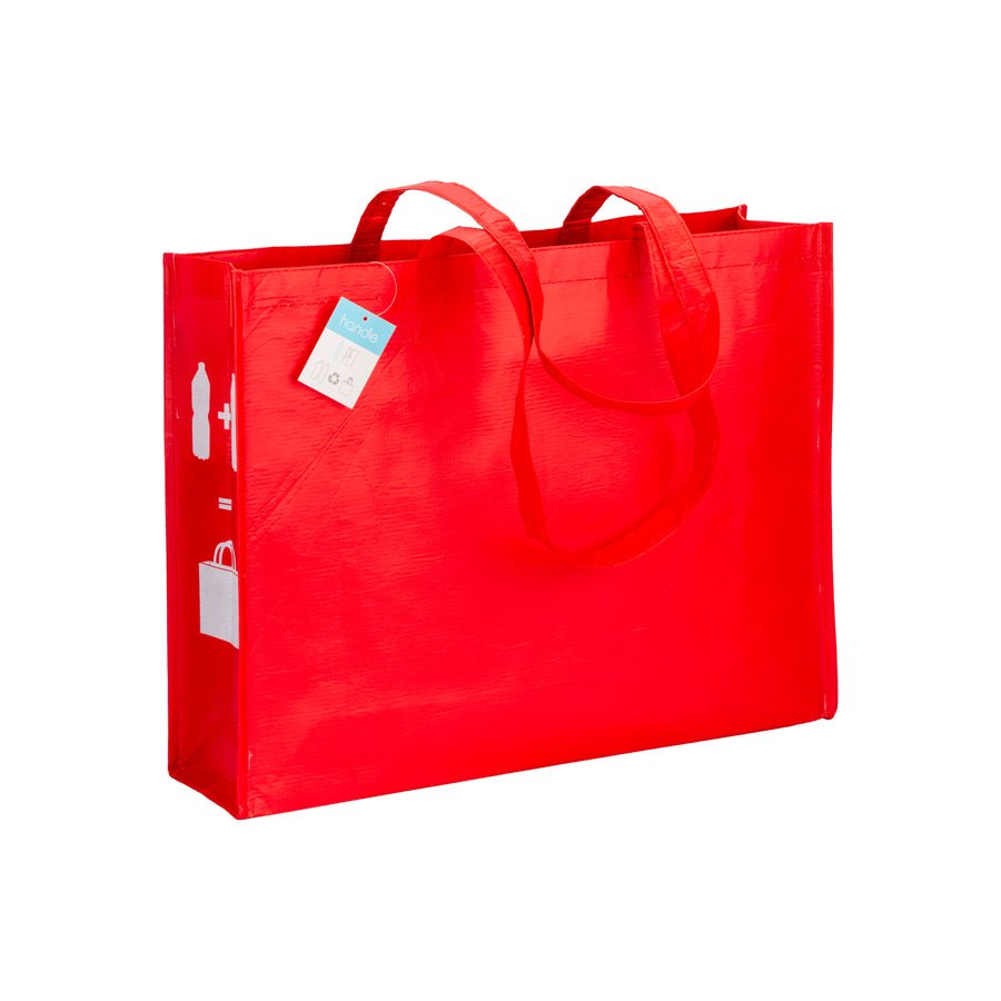 G19146 Shopper con soffietto in R-PET (plastica riciclata), manici lunghi