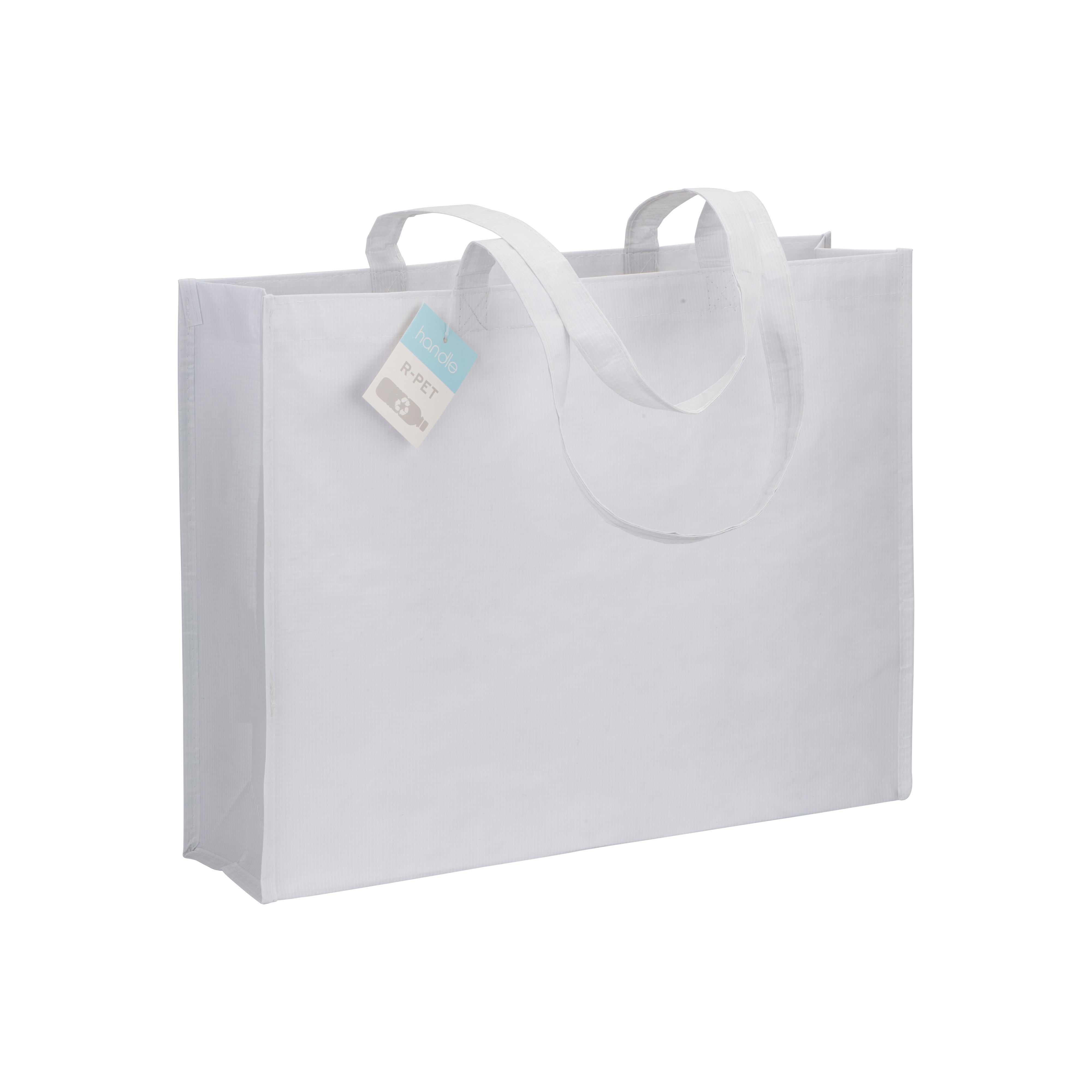 G19146 Shopper con soffietto in R-PET (plastica riciclata), manici lunghi