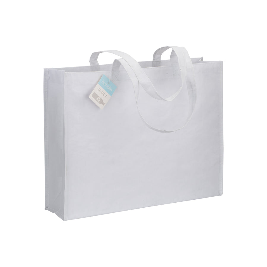 G19146 Shopper con soffietto in R-PET (plastica riciclata), manici lunghi