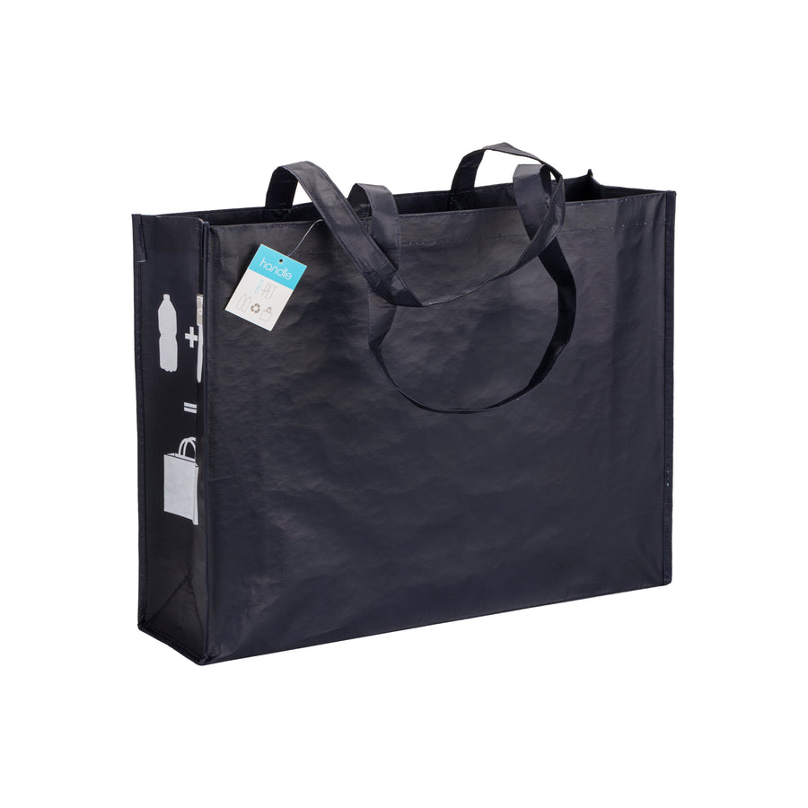 G19146 Shopper con soffietto in R-PET (plastica riciclata), manici lunghi