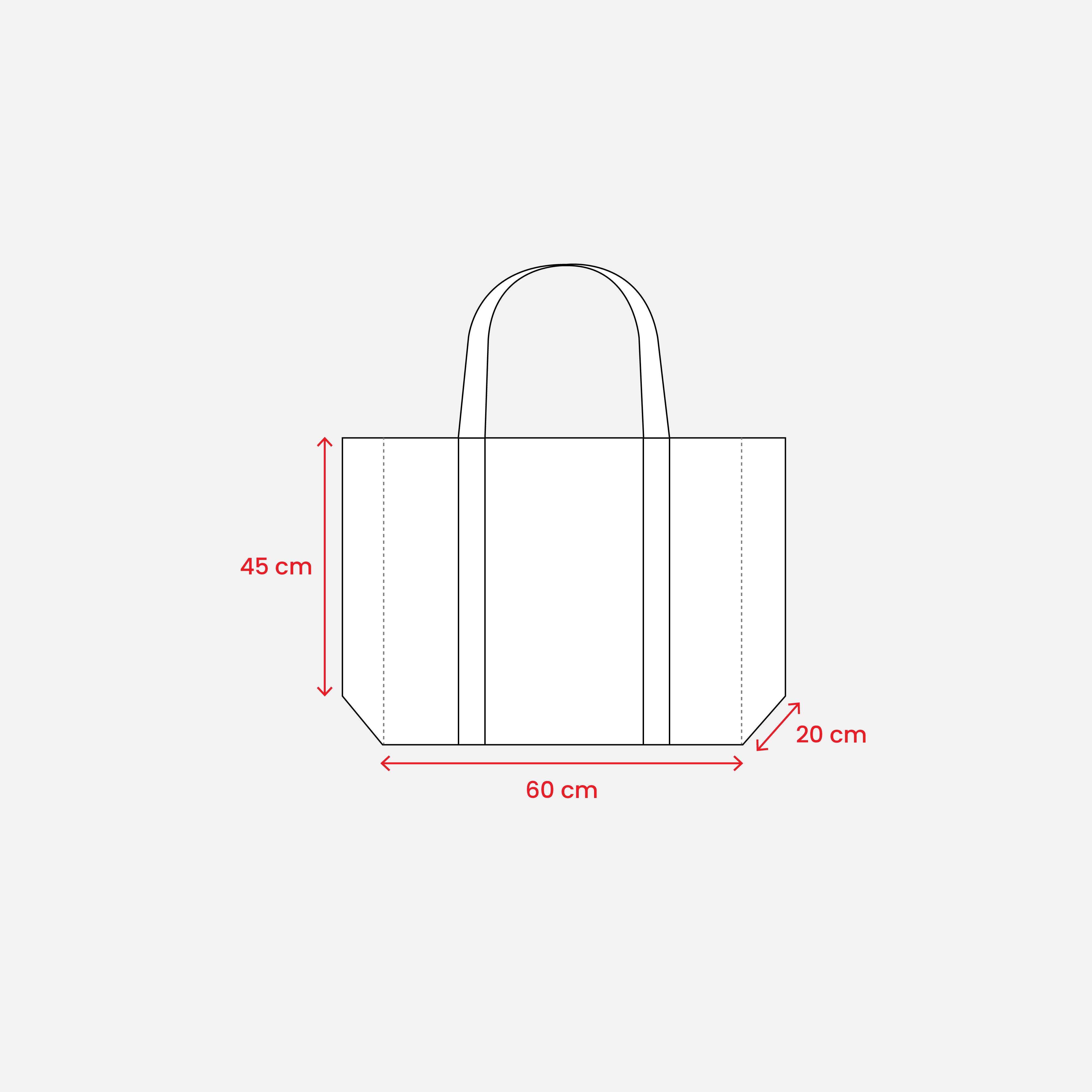 G18106 Shopper maxi con soffietto in TNT 100 gr/m² cucito, manici lunghi
