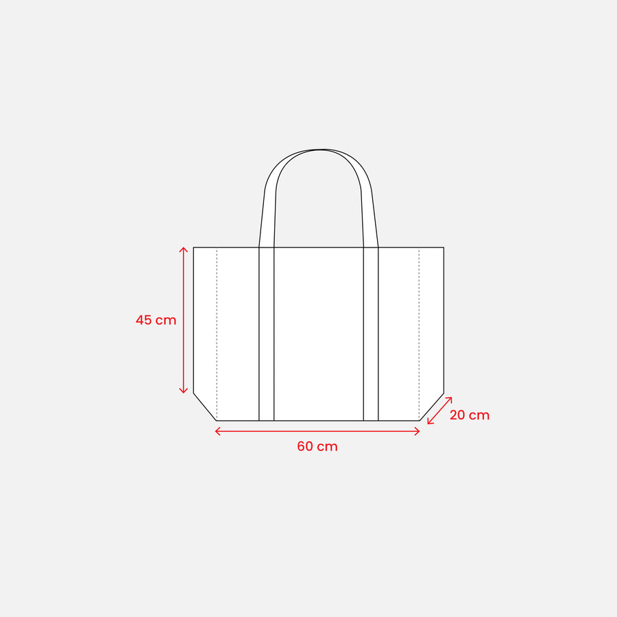 G18106 Shopper maxi con soffietto in TNT 100 gr/m² cucito, manici lunghi