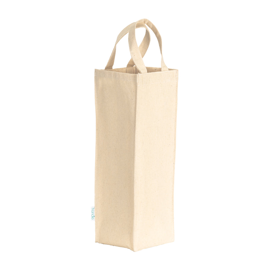 G25112 Borsa porta bottiglia singola in cotone riciclato da 250 gr/m²