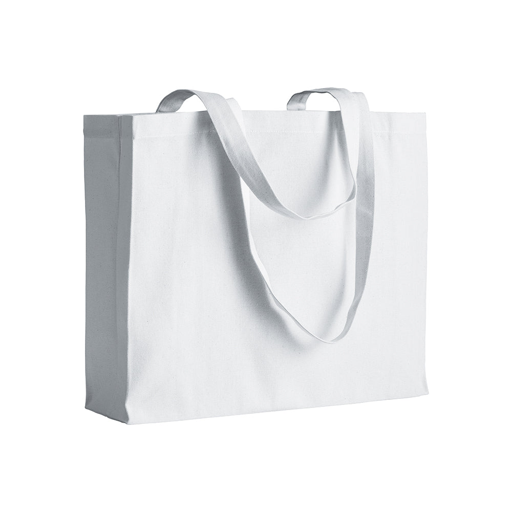 G1711201 Shopper con soffietto in cotone 200 gr/m², manici lunghi