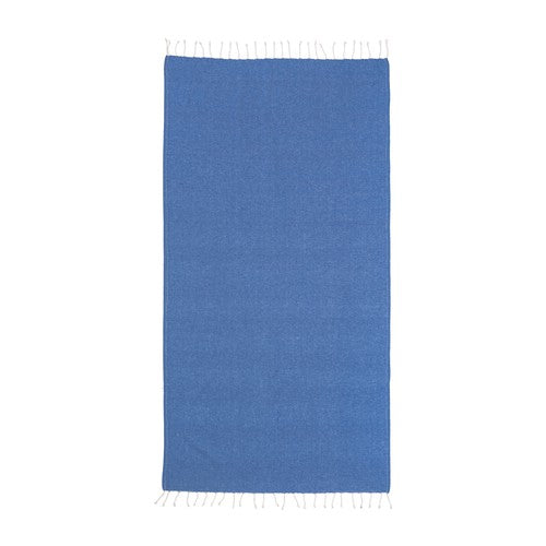 G24410 Telo mare/pareo  in cotone riciclato  da 180 gr/m2 con frange, misura 90x170 cm