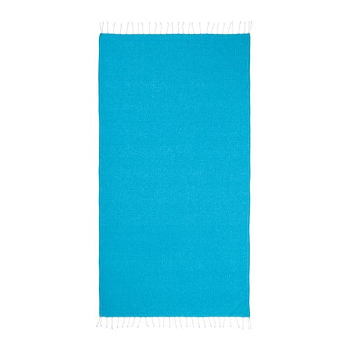 G24410 Telo mare/pareo  in cotone riciclato  da 180 gr/m2 con frange, misura 90x170 cm