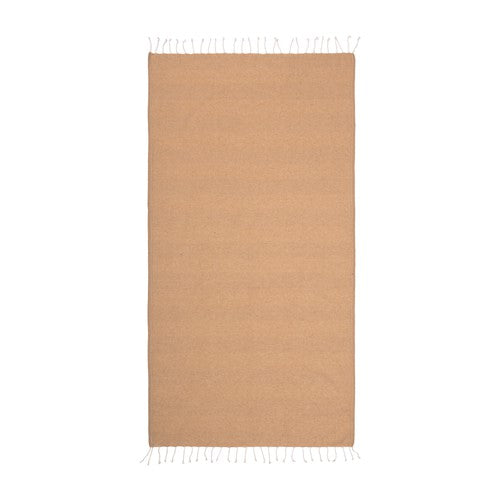 G24410 Telo mare/pareo  in cotone riciclato  da 180 gr/m2 con frange, misura 90x170 cm