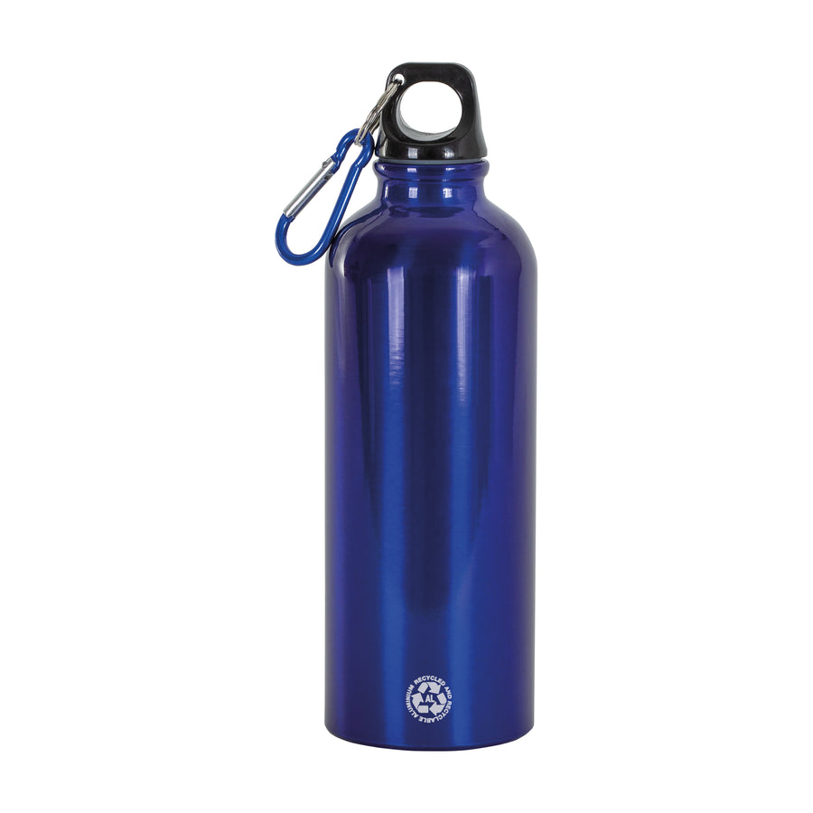 G24419 Borraccia in alluminio riciclato (500ml), con tappo in plastica e moschettone