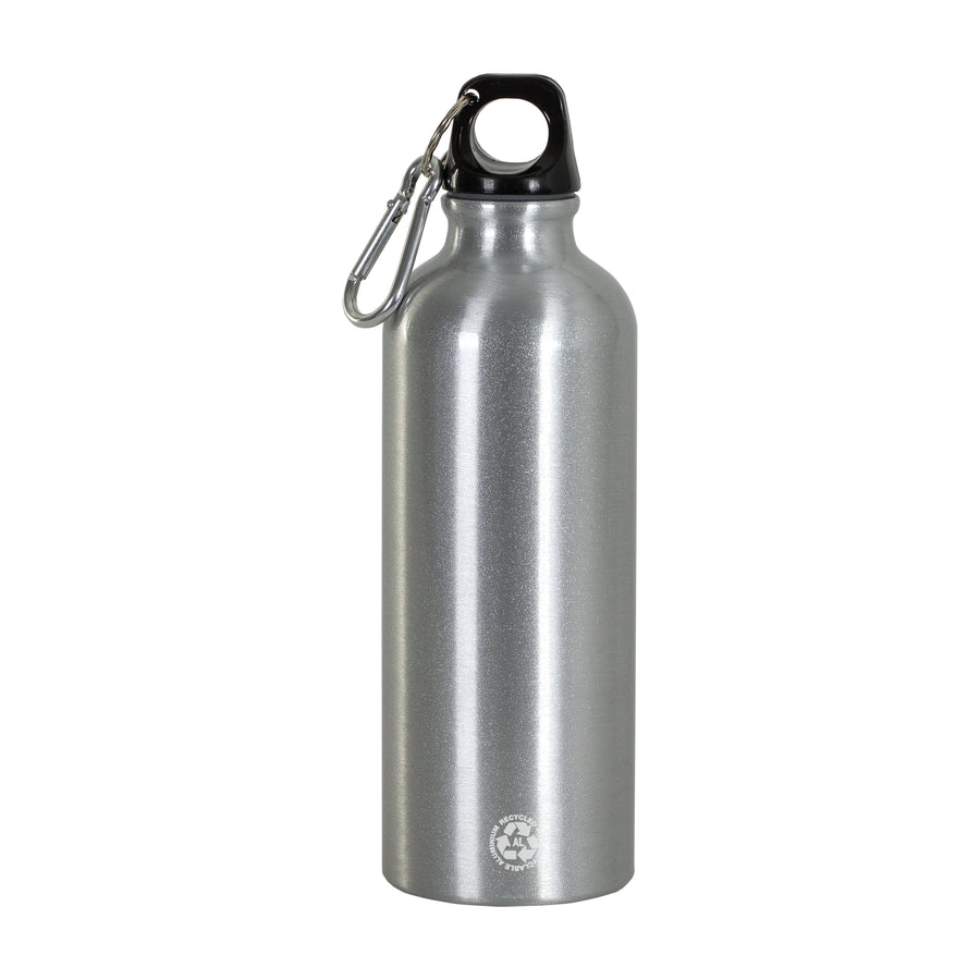 G24419 Borraccia in alluminio riciclato (500ml), con tappo in plastica e moschettone