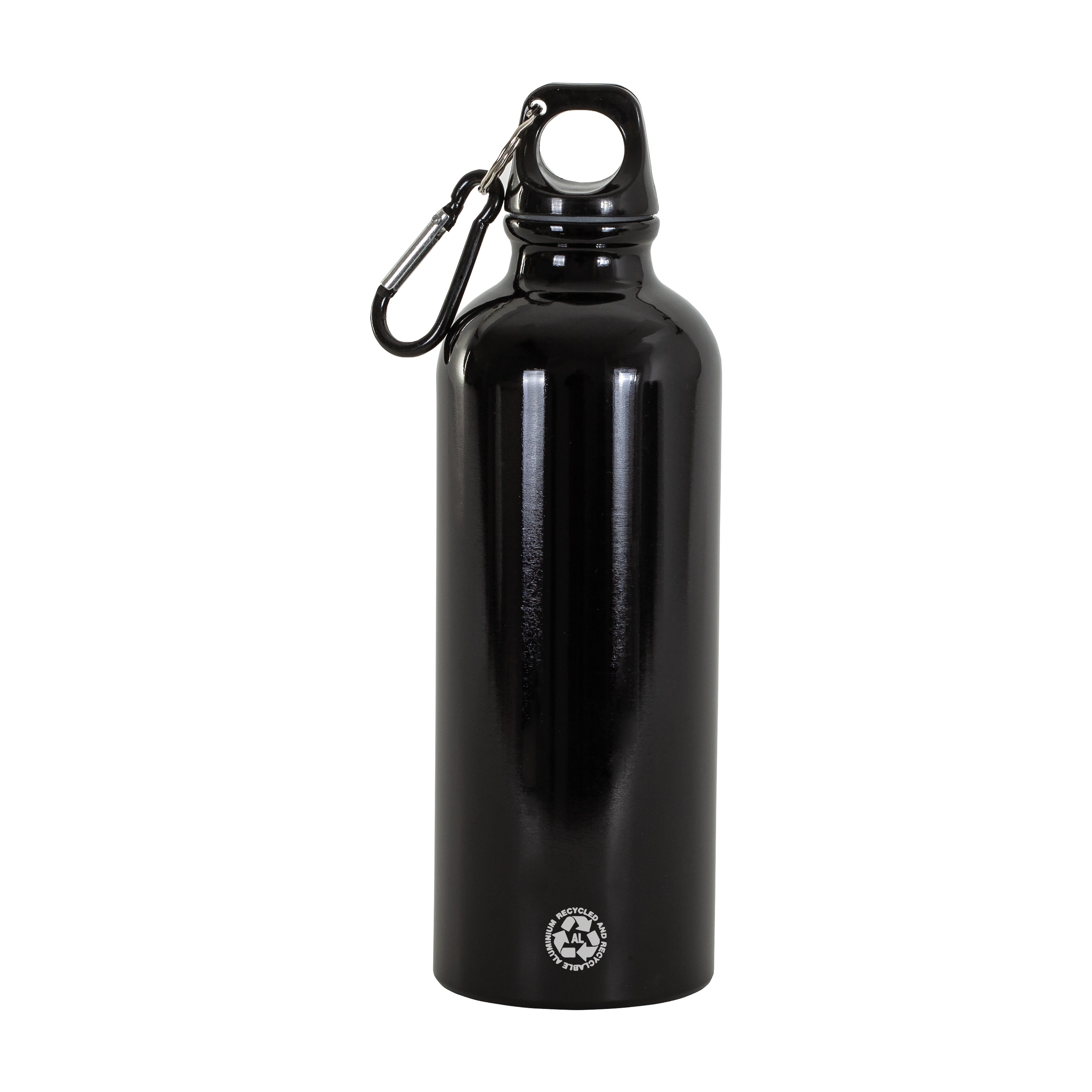 G24419 Borraccia in alluminio riciclato (500ml), con tappo in plastica e moschettone