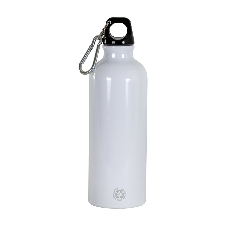 G24419 Borraccia in alluminio riciclato (500ml), con tappo in plastica e moschettone