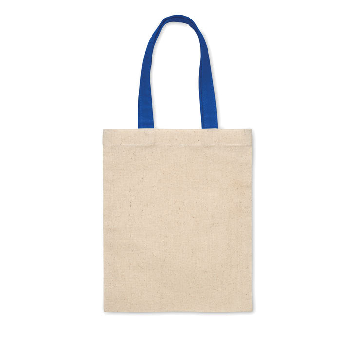 G25105 Mini borsa shopper in cotone riciclato da 140 g/m2 naturale con manici colorati