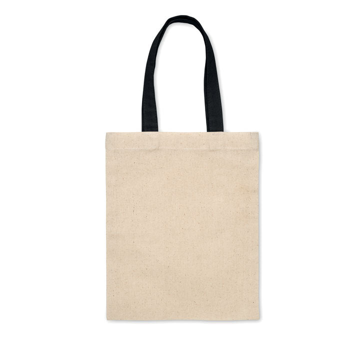 G25105 Mini borsa shopper in cotone riciclato da 140 g/m2 naturale con manici colorati
