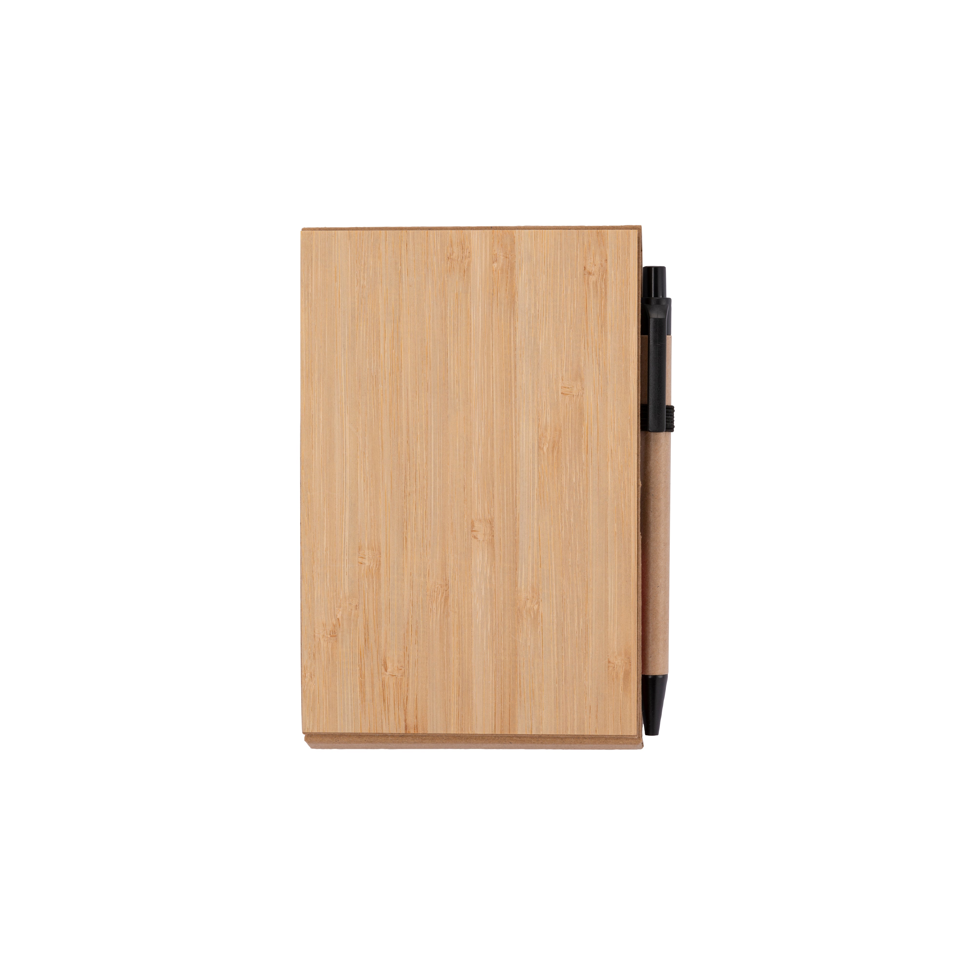 G24405 Blocco note con copertina in bamboo, penna a sfera e supporto per telefono
