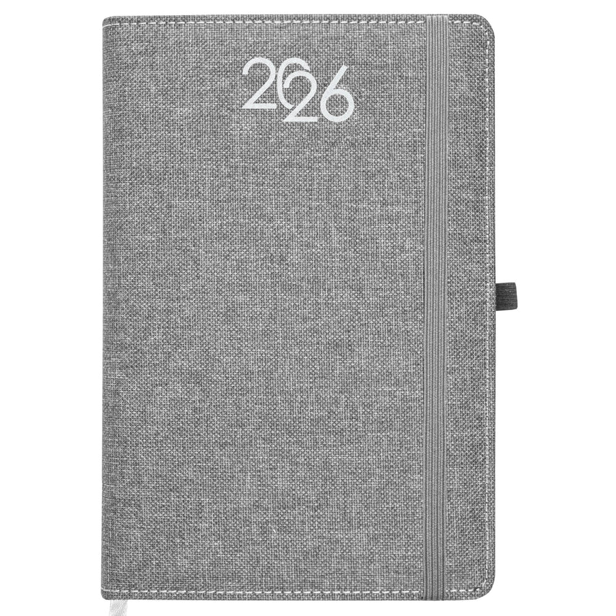 G26730 Agenda giornaliera 2026, copertina rigida in PET riciclato con effetto melange