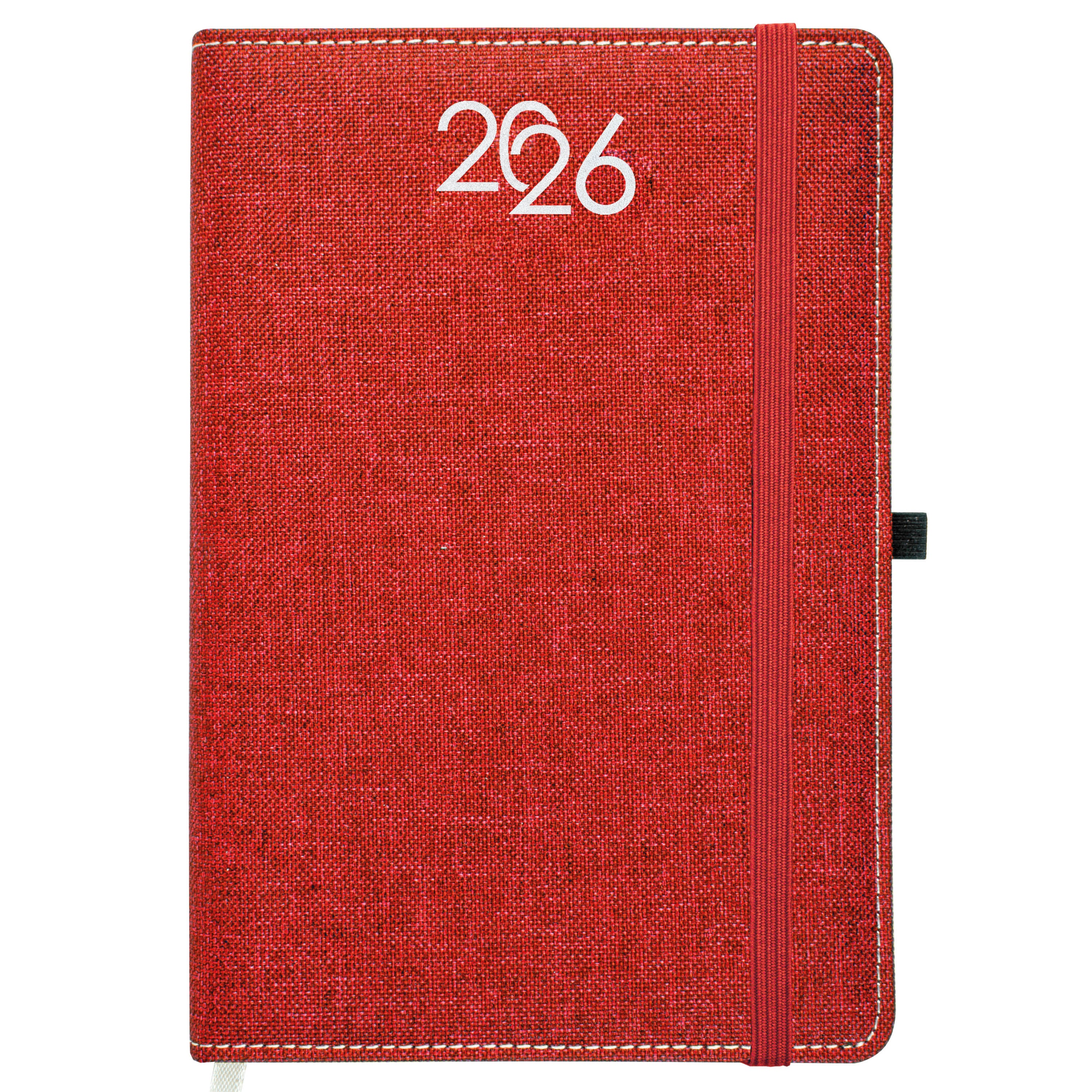 G26730 Agenda giornaliera 2026, copertina rigida in PET riciclato con effetto melange