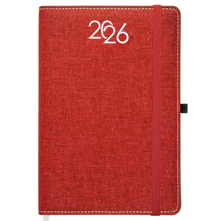 G26730 Agenda giornaliera 2026, copertina rigida in PET riciclato con effetto melange