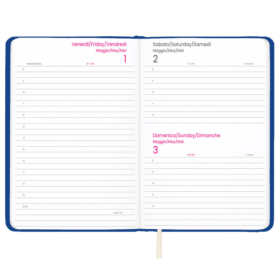G26752 Agenda giornaliera 2026 con copertina rigida in PU