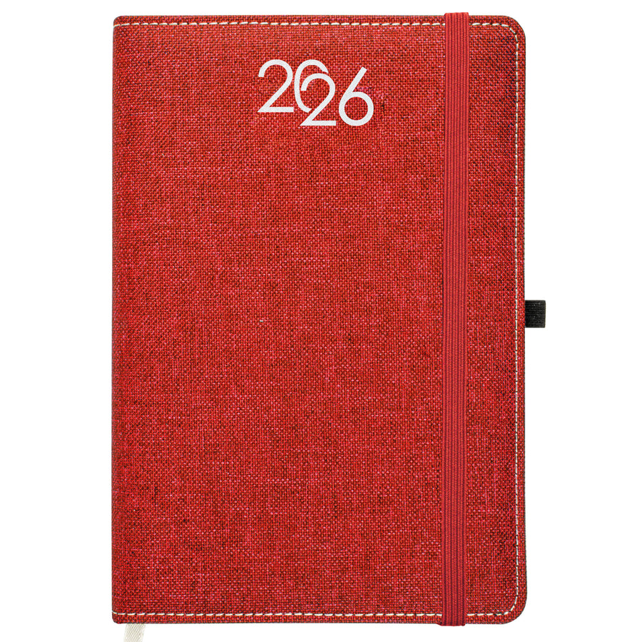 G26731 Agenda settimanale 2026, copertina rigida in PET riciclato con effetto melange