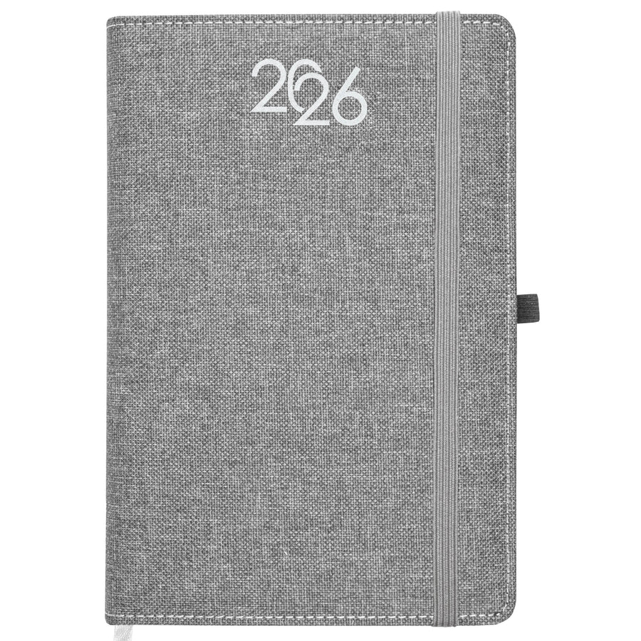 G26731 Agenda settimanale 2026, copertina rigida in PET riciclato con effetto melange