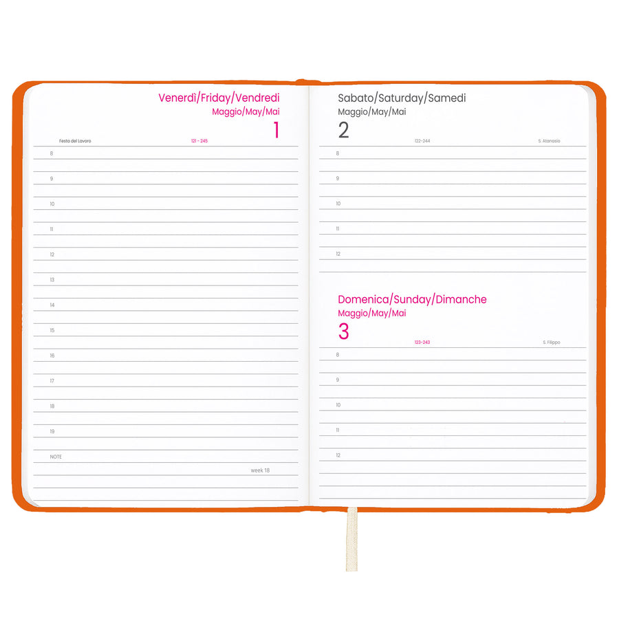 G26749 Agenda settimanale 2026 con copertina rigida in PU