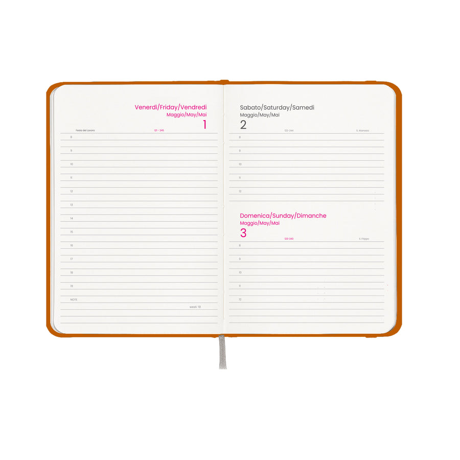 G26733 Agenda giornaliera 2026, copertina rigida in cartoncino laminato