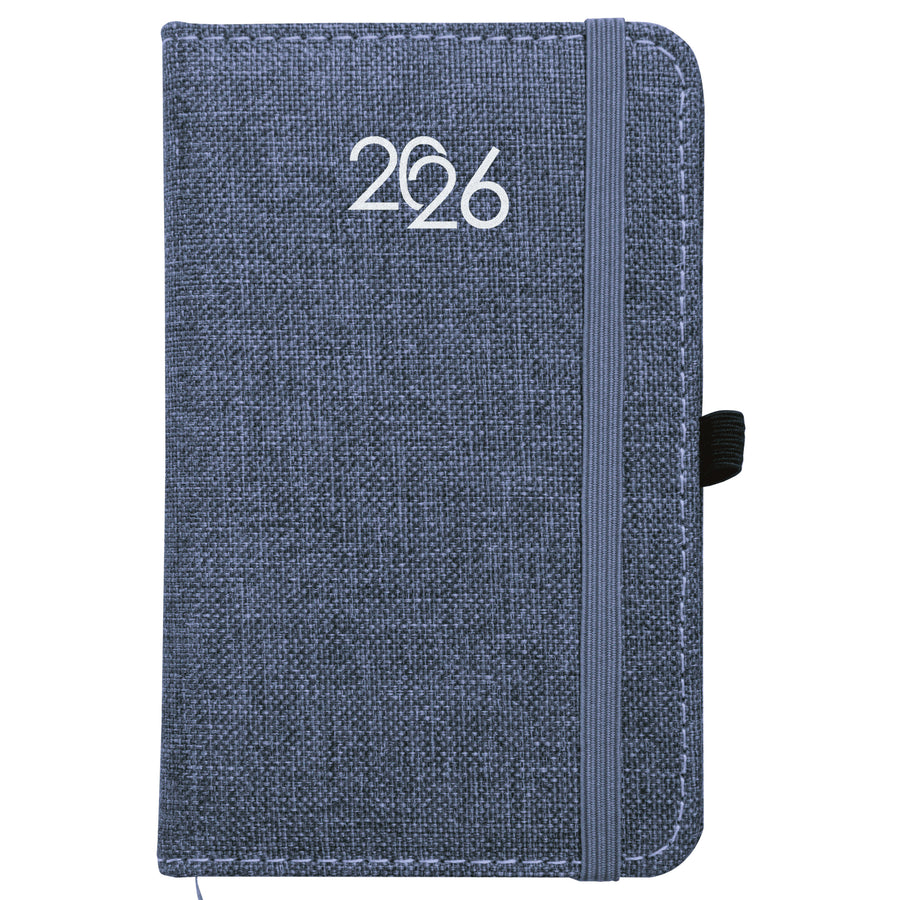 G26723 Agenda tascabile settimanale 2026, copertina rigida in PET riciclato con effetto melange