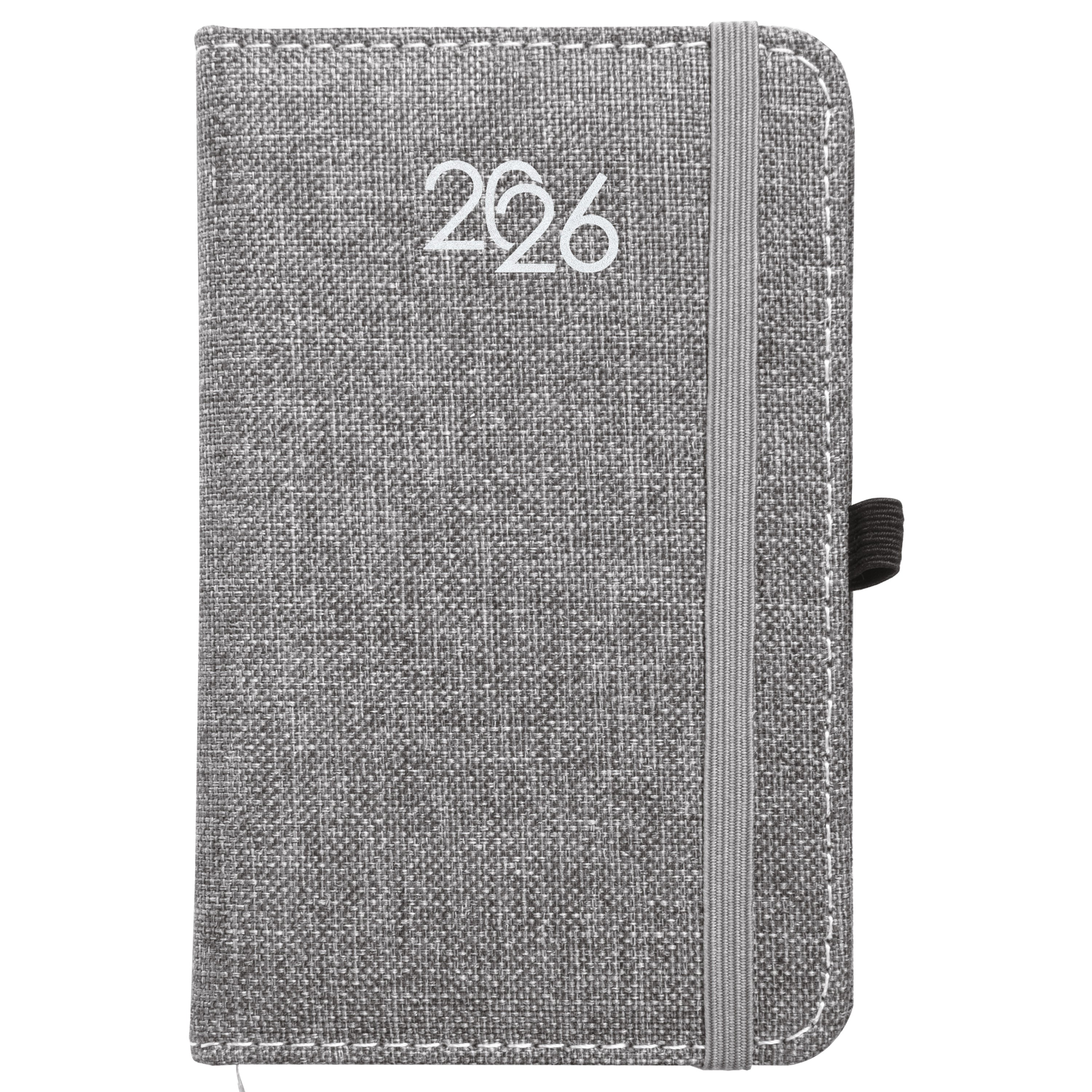 G26723 Agenda tascabile settimanale 2026, copertina rigida in PET riciclato con effetto melange