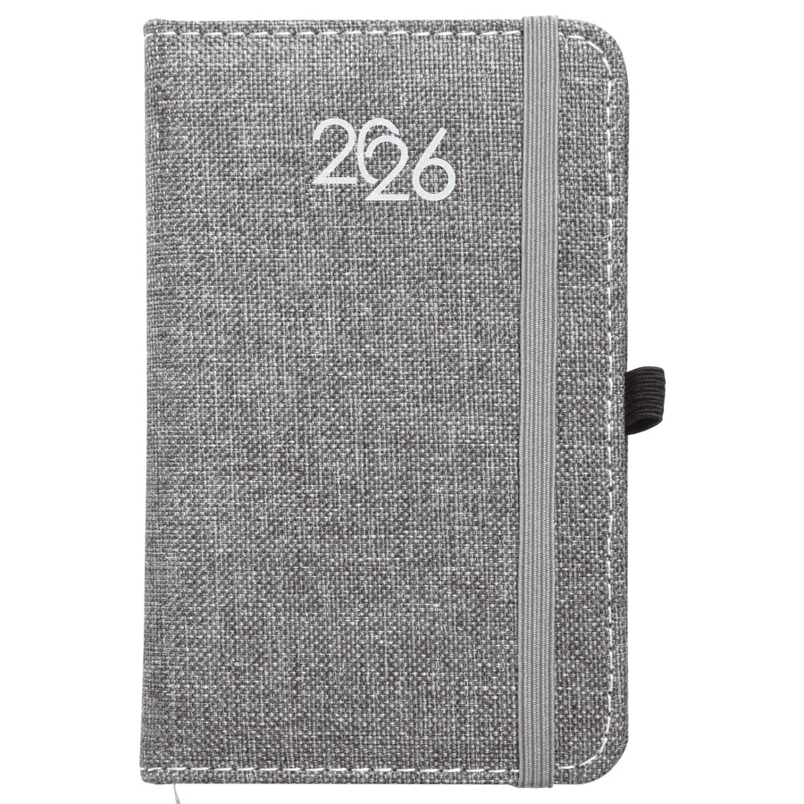 G26723 Agenda tascabile settimanale 2026, copertina rigida in PET riciclato con effetto melange