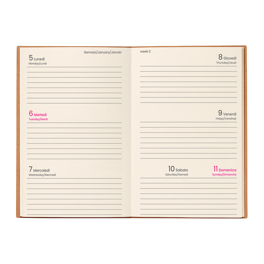 G26741 Agenda tascabile settimanale 2026 con copertina flessibile in cartoncino