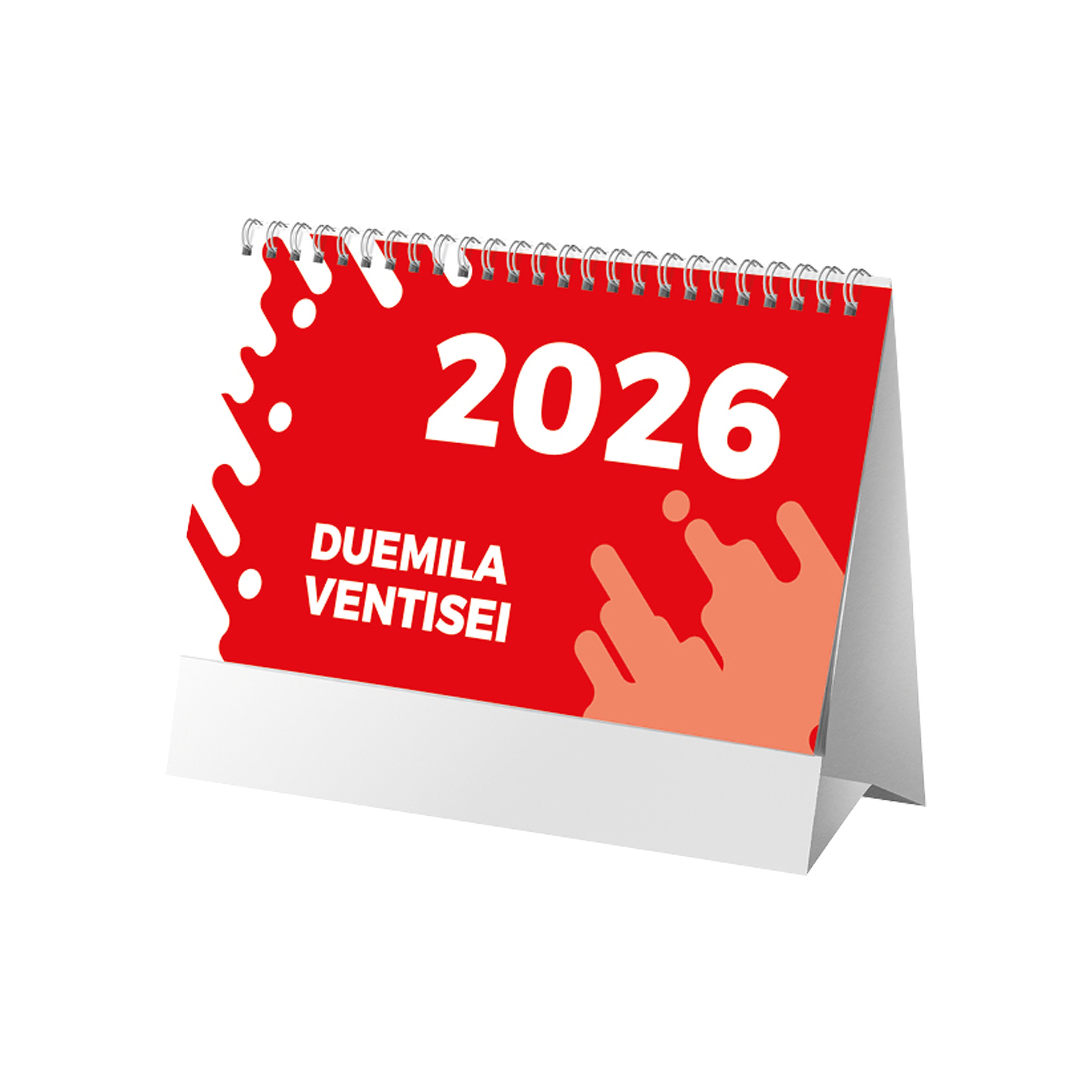 G26D069 Calendario mensile da tavolo 2025, 13 fogli su cartoncino nero, rilegato a spirale