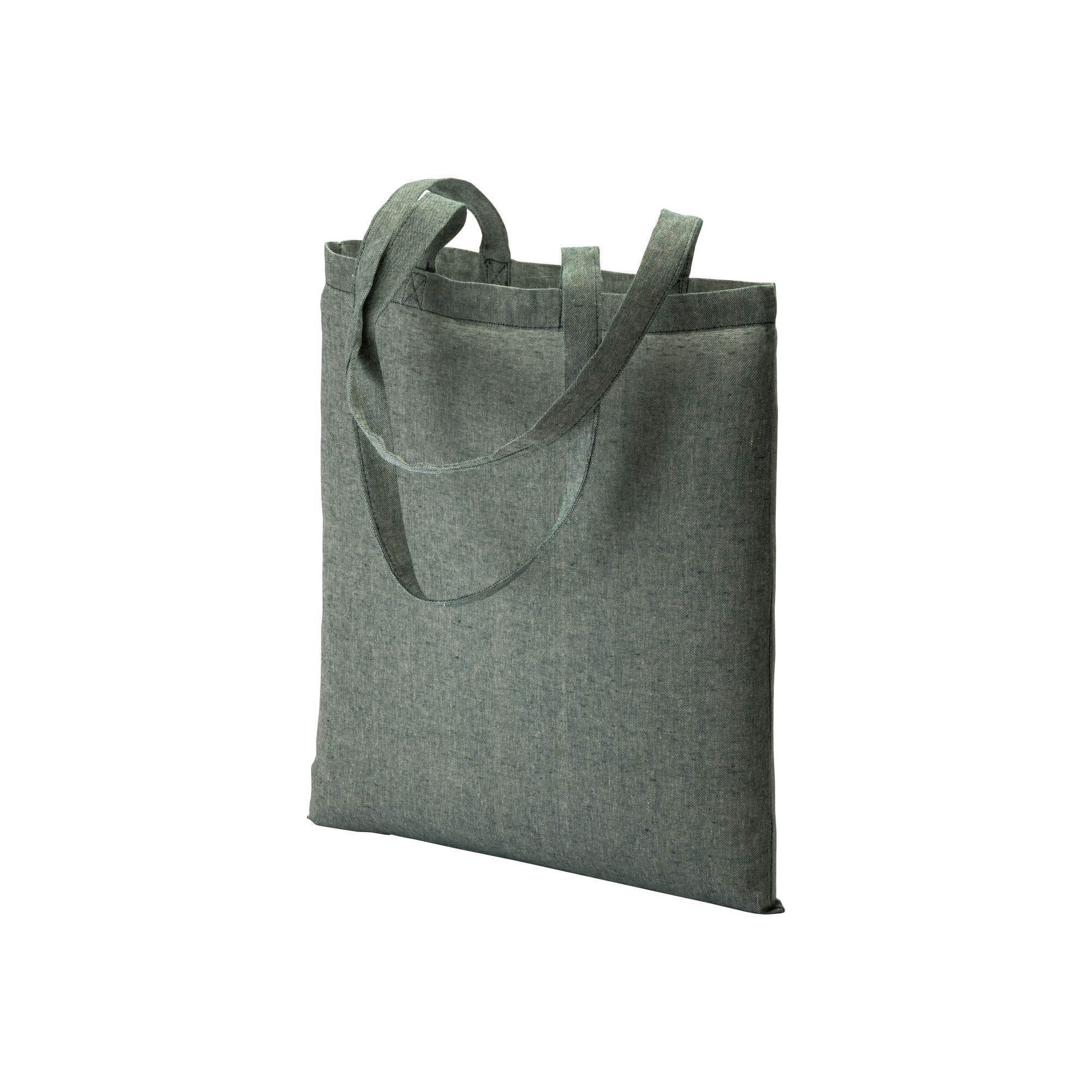 G17105 Shopper in cotone riciclato 150 g/m2 effetto melange, manici lunghi