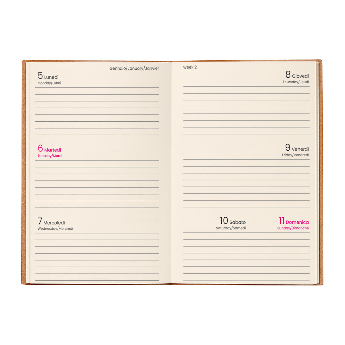 G26741 Agenda tascabile settimanale 2027 con copertina flessibile in cartoncino