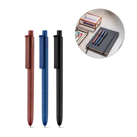 G91948 MILKPOINT. Penna a sfera realizzata con cartoni del latte (85% PE riciclato)