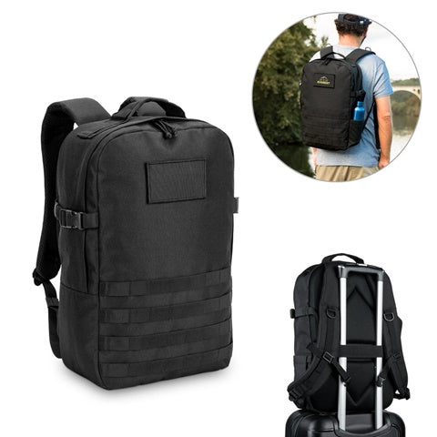 G92387 EDINBURGH BPACK. Zaino stile militare in poliestere riciclato
